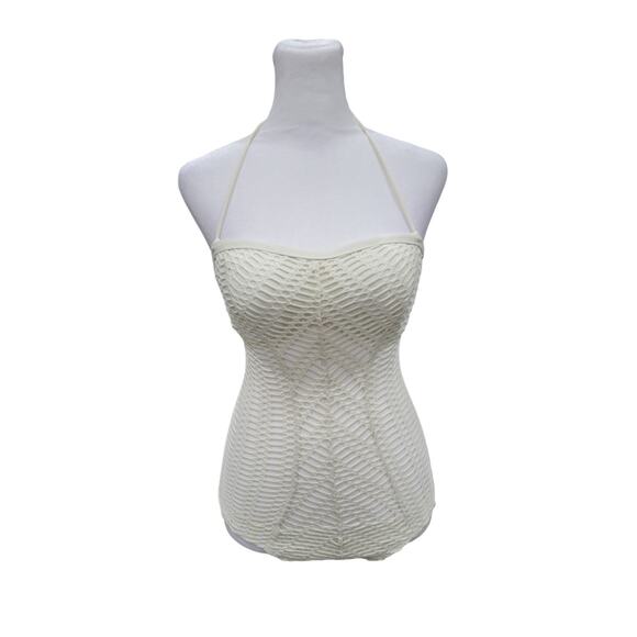 Robin Piccone Mitered Sophia Convertible One Piece Swimsuit Size 4 Crochet Beach - Picture 4 of 14